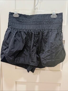 FP Movement by Free People Black Smocked Waist Athletic Shorts
